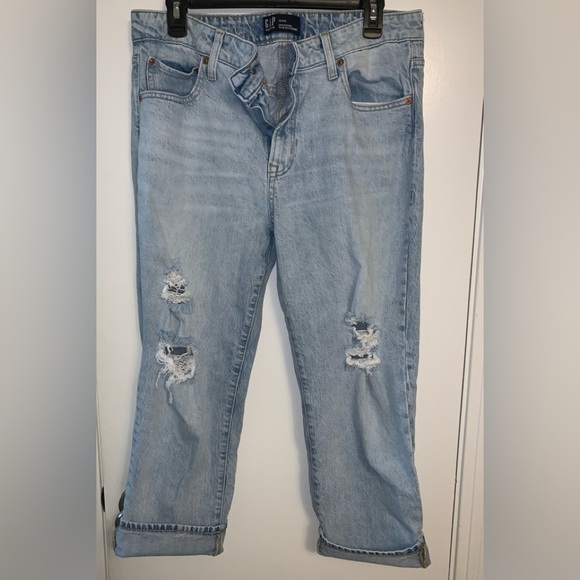 Gap Light Denim Boyfriend Fit Size 12 Jeans - Picture 1 of 7